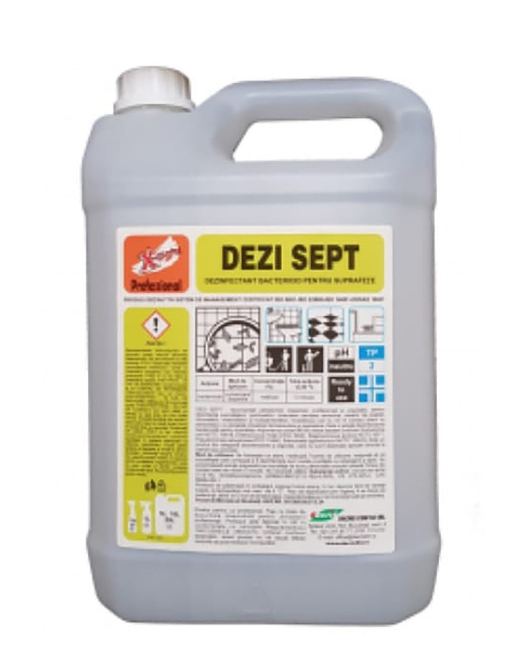 DEZI SEPT X-CLEAN Dezinfectant pentru suprafete 5L-Avizat de Ministerul Sanatatii AQAS